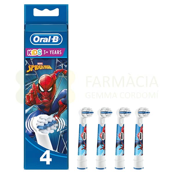 4 RECAMBIOS CEPILLO ELECTRICO ORALB KIDS SPIDER-MAN