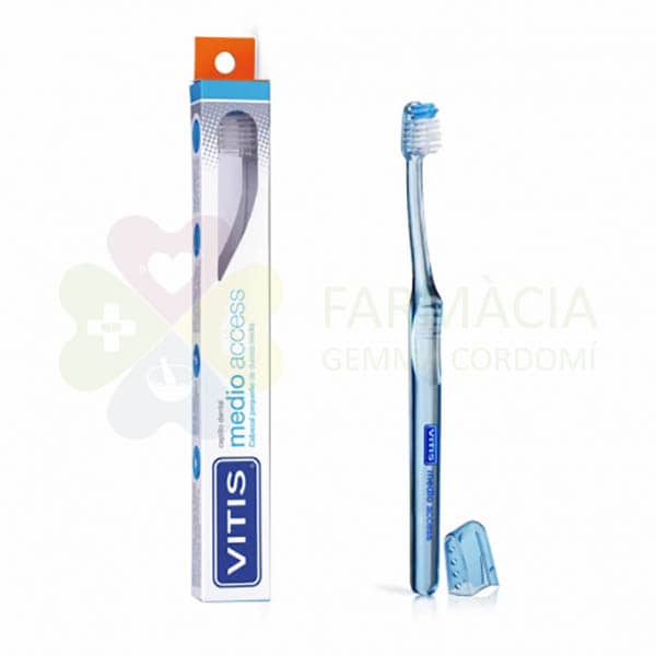 VITIS Duro es el cepillo ideal para: Eliminar el biofilm dental Limpieza entre los dientes gracias al perfil especial de sus filamentos Cepillo de uso diario