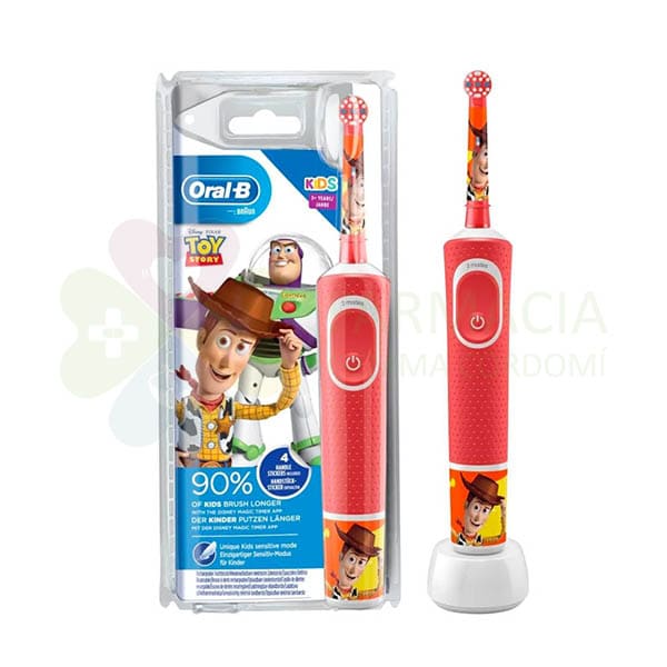 El Cepillo Eléctrico Oral-B Kids para niños mayores de 3 años combina la diversión de Toy Story de Disney Pixar con la limpieza suave y eficaz de un cepillo Oral-B recomendado por dentistas