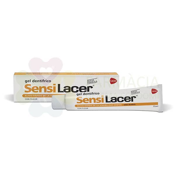 Gel dentífrico SensiLacer de uso diario indicado para aliviar con rapidez la sensibilidad dental debido al frío, calor, dulces...