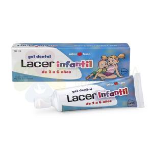 LACER INFANTIL GEL DENTAL SABOR FRESA 75ML 2 A 6 AÑOS