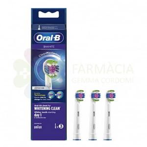 3 RECAMBIOS CEPILLOR ELECTRICO ORAL-B 3D WHITE