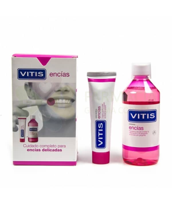 El pack vitis encias incluye pasta dentífrica y colutorio